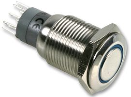 MP0045/1E2BL012 - Vandal Resistant Switch, Ring, MP0045/1E, 16.2 mm, DPDT, Off-On, Flush, Natural - BULGIN LIMITED