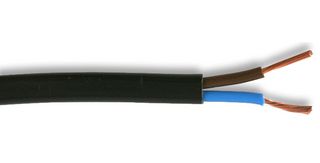 2192Y-0.75MMBLK100M - Multicore Cable, Flexible, Oval, Unscreened, 2 Core, 0.75 mm², 328 ft, 100 m - MULTICOMP PRO