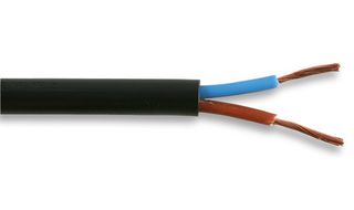 3182Y-0.75MMBLK50M - Multicore Cable, Unscreened, 2 Core, 0.75 mm², 164 ft, 50 m - MULTICOMP PRO