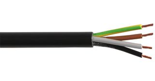 3184Y-0.75MMBLK100M - Multicore Cable, Flexible, Unscreened, 4 Core, 0.75 mm², 328 ft, 100 m - MULTICOMP PRO