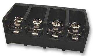 T40-BS16-04 - Panel Mount Barrier Terminal Block, 1 Row, 4 Ways, 30 AWG, 16 AWG, 6.35 mm, 10 A - MULTICOMP PRO