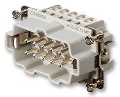 1203900000 - Heavy Duty Connector, Insert, HE Series, Cable Mount, Plug, 10 Contacts, Pin, 2 Rows - WEIDMULLER