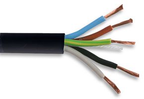 3185Y-2.50MMBLK - Multicore Cable, Flexible, Per M, Unscreened, 5 Core, 2.5 mm² - MULTICOMP PRO