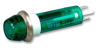 IND5032405-125-T/GRN - Neon Indicator, 125 V, Wire Leaded, Green, 8 mm, Dome, 1 mA - CAMDENBOSS