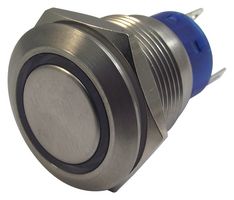 MPB19-A0F10R-712-JQ - Vandal Resistant Switch, 19.2 mm, SPST-NO, SPST-NC, Momentary, Flat, Natural - MULTICOMP PRO