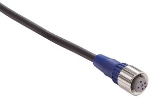 XS2F-LM12PVC4S5M - Sensor Cable, M12 Receptacle, Free End, 4 Positions, 5 m, 16.4 ft, XS2F-L - OMRON INDUSTRIAL AUTOMATION