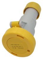 PEW1643PV - Pin & Sleeve Connector, 2P+E, 16 A, 110 V, Cable Mount, Socket, 2P+E, Yellow - ILME