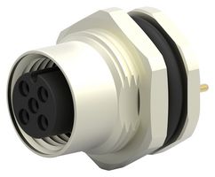 T4141012031-000 - Sensor Connector, M12, Female, 3 Positions, PCB Socket, Straight Panel Mount - TE CONNECTIVITY