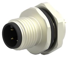 T4132012041-000 - Sensor Connector, M12, Male, 4 Positions, Solder Pin, Straight Panel Mount - TE CONNECTIVITY