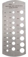 D03115 - Drill Gauge, Metric Hole, 25 Holes, Fractional, 13 mm Max Range - DURATOOL