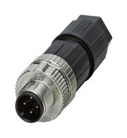 1424657 - Sensor Connector, M12 Push-In, M12, Male, 4 Positions, Push In Pin, Straight Cable Mount - PHOENIX CONTACT