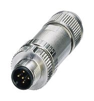 1424658 - Sensor Connector, M12 Push-In, M12, Male, 5 Positions, Push In Pin, Straight Cable Mount - PHOENIX CONTACT