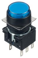 LB1B-A1T6LS - Industrial Pushbutton Switch, LB, 16 mm, DPDT, Maintained, Round, Blue - IDEC