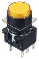 LB1B-A1T6LY - Industrial Pushbutton Switch, LB, 16 mm, DPDT, Maintained, Round, Yellow - IDEC