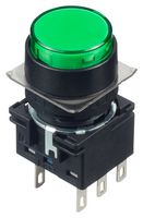 LB1B-M1T6LG - Industrial Pushbutton Switch, LB, 16 mm, DPDT, Momentary, Round, Green - IDEC