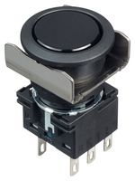 LB6B-A1T6B - Industrial Pushbutton Switch, Flush Silhouette, LB, 18.2 mm, DPDT, Maintained, Round, Black - IDEC