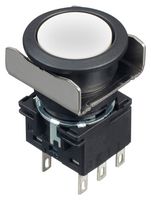 LB6B-M1T6W - Industrial Pushbutton Switch, Flush Silhouette, LB, 18.2 mm, DPDT, Momentary, Round, White - IDEC