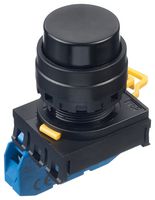 YW1B-M2E10B - Industrial Pushbutton Switch, YW, 22.3 mm, SPST-NO, Momentary, Round Raised, Black - IDEC