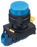 YW1B-M2E10S - Industrial Pushbutton Switch, YW, 22.3 mm, SPST-NO, Momentary, Round Raised, Blue - IDEC