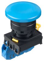 YW1B-M4E10S - Industrial Pushbutton Switch, YW, 22.3 mm, SPST-NO, Momentary, Mushroom, Blue - IDEC