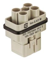 09120063041 - Heavy Duty Connector, Han Q, Insert, 6 Contacts, Plug, Crimp Pin - Contacts Not Supplied - HARTING