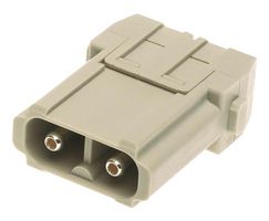 09140022602 - Heavy Duty Connector, Han-Modular, Insert, 2 Contacts, Plug, Screw Pin - HARTING