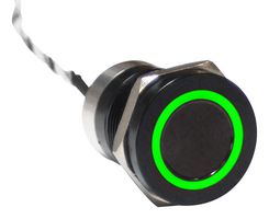 MC19LCBGR - Vandal Resistant Switch, MC, 19.2 mm, SPST-NC, On-Off, Flush, Black - BULGIN LIMITED