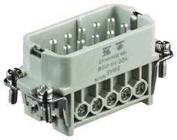 T2010102101-000 - Heavy Duty Connector, HA, Insert, 10+PE Contacts, Plug, Screw Pin - TE CONNECTIVITY