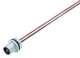 76-0231-0011-00004-0200 - Sensor Cable, M12 Plug, Free End, 4 Positions, 200 mm, 7.9 ", 713/763 - BINDER