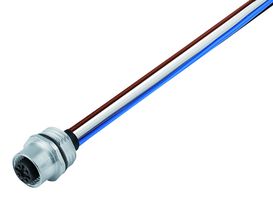 76-0232-0015-00004-0200 - Sensor Cable, M12 Receptacle, Free End, 4 Positions, 200 mm, 7.9 ", 713/763 - BINDER