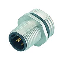 86-0131-0002-00005 - Sensor Connector, 713/763 Series, M12, Male, 5 Positions, Solder Pin, Straight Panel Mount - BINDER