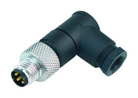 99-3387-00-04 - Sensor Connector, 768 Series, M8, Male, 4 Positions, Solder Pin, Right Angle Cable Mount - BINDER