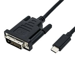 11.04.5830 - Inter Series Adapter Cable Assembly, Type C USB 3.1 Plug to DVI-D (Dual Link) Plug, 3.28 ft, 1 m - ROLINE