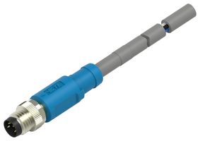 T4061120004-001 - Sensor Cable, M8 Plug, Free End, 4 Positions, 500 mm, 19.7 ", T406 - TE CONNECTIVITY