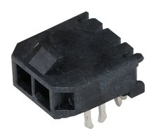 43650-0203 - Pin Header, Wire-to-Board, 3 mm, 1 Rows, 2 Contacts, Through Hole Right Angle - MOLEX