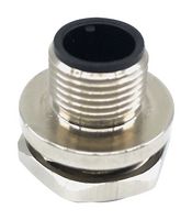 MPM12-SSP-4ARP - Sensor Connector, M12, Male, 4 Positions, Solder Pin, Straight Panel Mount - MULTICOMP PRO