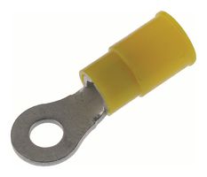 19070-0119 - Ring Tongue Terminal, M3.5, #6, 10 AWG, 5 mm², InsulKrimp 19070, Yellow - MOLEX