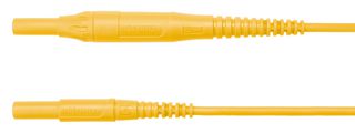 MSFK B441 / 1 / 100 / GE - Banana Test Lead, 4mm Banana Plug, Shrouded, 4mm Banana Plug, Shrouded, 3.3 ft, 1 m, Yellow, 8 A - SCHUTZINGER