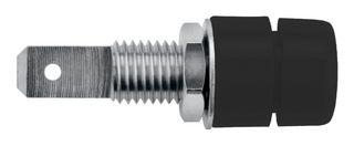 IBU 5568 NI / SW - Banana Test Connector, Jack, Panel Mount, 32 A, 70 VDC, Nickel Plated Contacts, Black - SCHUTZINGER