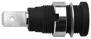 SEB 7080 NI / SW - Banana Test Connector, Jack, Panel Mount, 24 A, 1 kV, Nickel Plated Contacts, Black - SCHUTZINGER