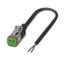 SAC-2P- 5,0-PUR/DTFS - Sensor Cable, 2P, Receptacle, Free End, 2 Positions, 5 m, 16.4 ft - PHOENIX CONTACT