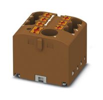 PTFIX 6/6X2,5-G BN - Panel Mount Barrier Terminal Block, Brown, 24 A, 450 V, 7 Pole, Push In, 12 AWG - PHOENIX CONTACT