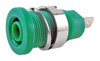 FCR73575G - Banana Test Connector, Jack, Panel Mount, 24 A, 1 kV, Green - CLIFF ELECTRONIC COMPONENTS