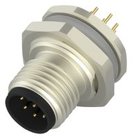 T4140012081-000 - Sensor Connector, M12, Male, 8 Positions, PCB Pin, Straight Panel Mount - TE CONNECTIVITY