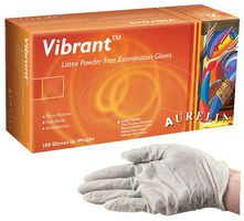 98227 - Vibrant Powder Free Disposable Latex Gloves - Medium 100 Pack - AURELIA