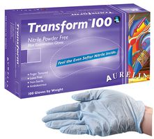 9889A7 - Transform 100 Blue Powder Free Nitrile Disposable Gloves - Medium 100 Pack - AURELIA