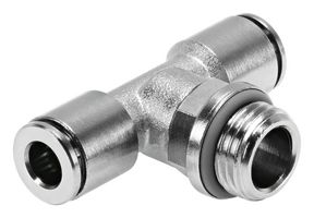 NPQH-T-G14-Q6-P10 - Pneumatic Fitting, Push-In T-Fitting, G1/4, 20 bar, 6 mm, Brass, NPQH - FESTO