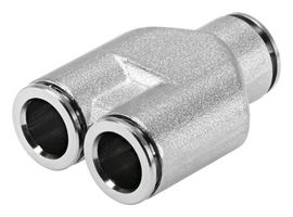 NPQH-Y-Q6-Q4-P10 - Pneumatic Fitting, Push-In Y-Fitting, 20 bar, 6 mm, Brass, NPQH - FESTO