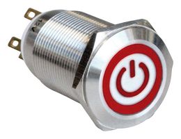 MPI005OTELSRD12 - Vandal Resistant Switch, MPI005, 19 mm, SPDT, Latching, Round - BULGIN LIMITED