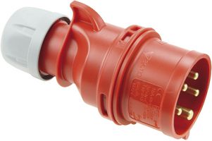 015-6 - Pin & Sleeve Connector, 16 A, 400 V, Cable Mount, Plug, 3P+N+E, Red - PCE